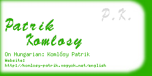patrik komlosy business card
